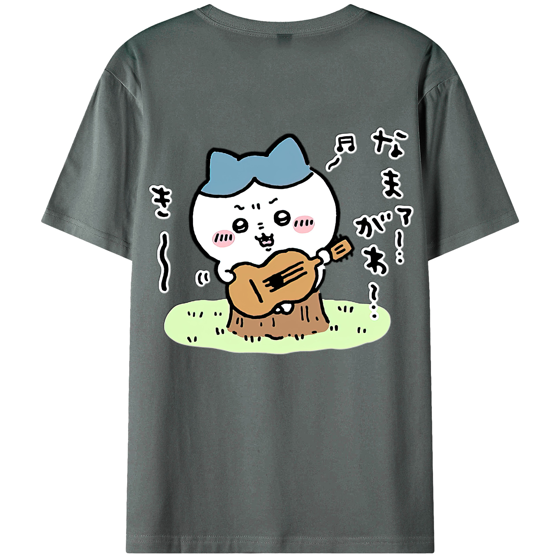 （画像用） ちいかわ ハチワレ Chii-kawa hachiware 綿100％ メンズ半袖Tシャツ（バックプリント） 通気性